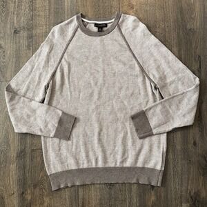 Banana Republic Men's L Regular Fit Bird's Eye Stitch Cotton Cashmere Sweater
